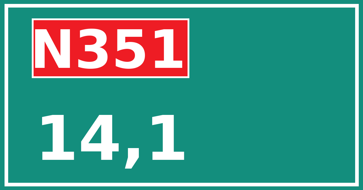 Hectometerbord N351 14,1