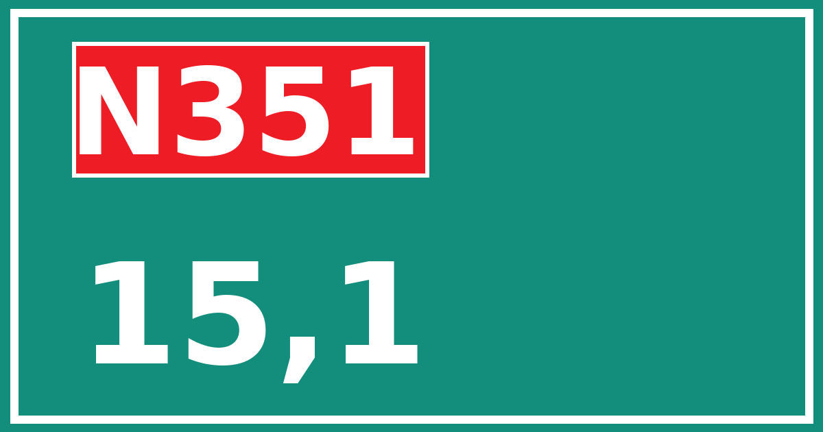 Hectometerbord N351 15,1