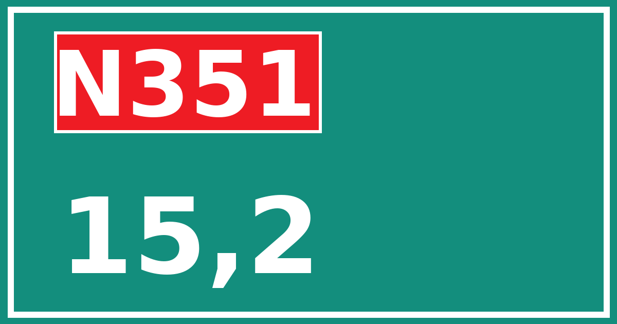 Hectometerbord N351 15,2