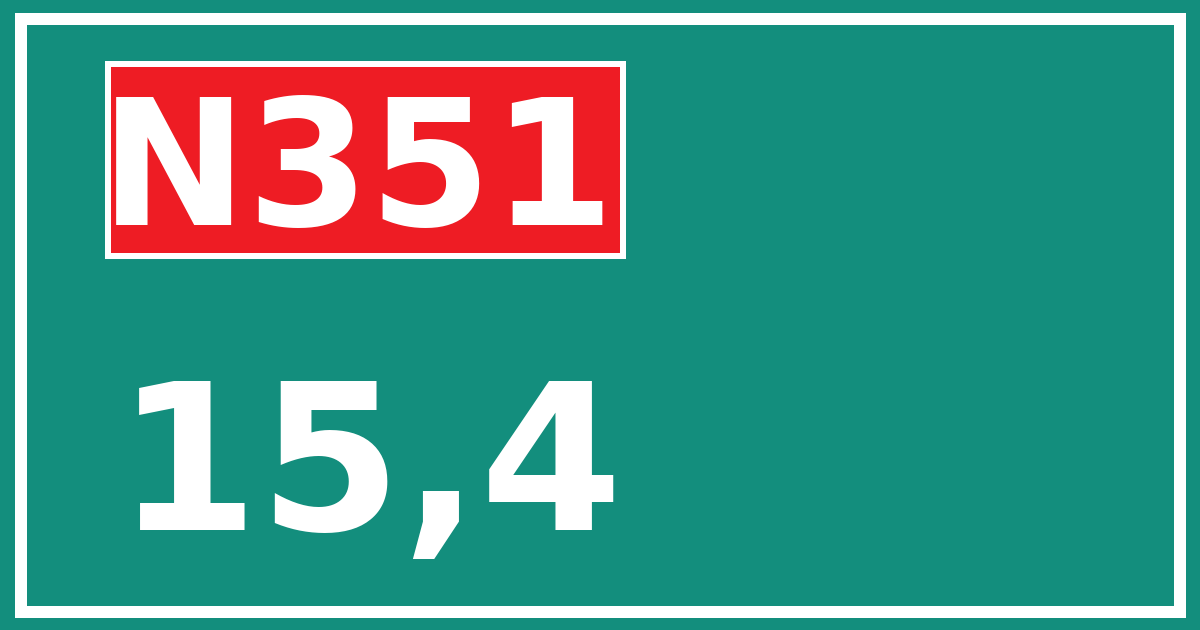 Hectometerbord N351 15,4