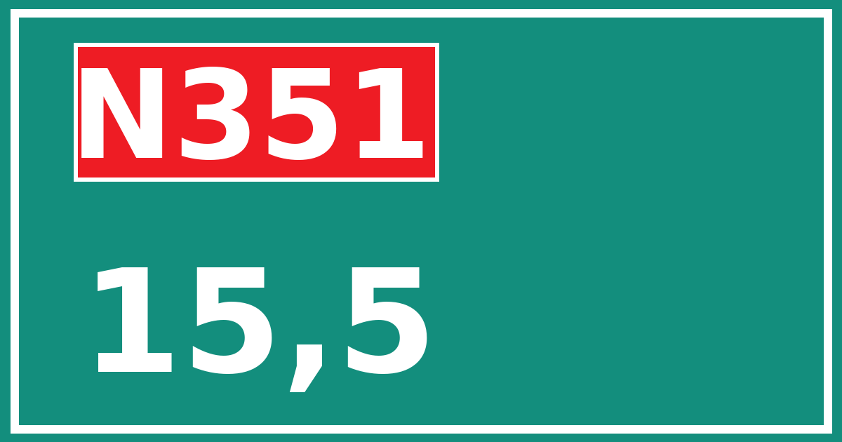 Hectometerbord N351 15,5