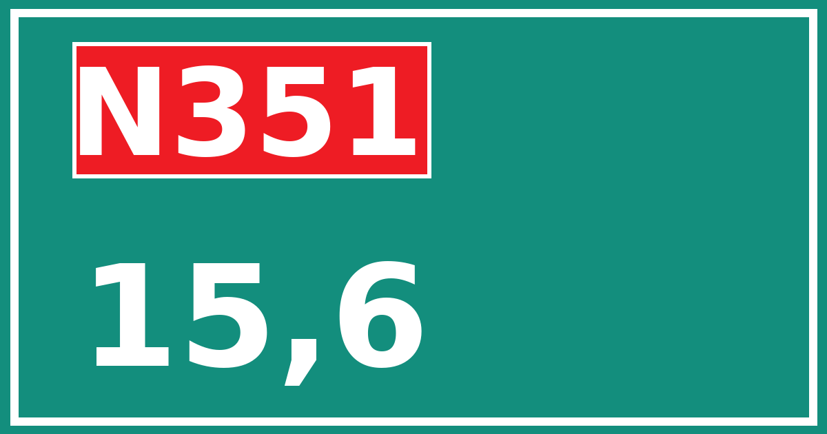 Hectometerbord N351 15,6