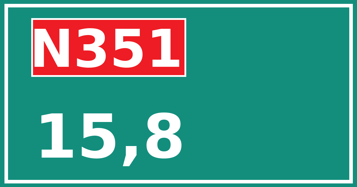 Hectometerbord N351 15,8
