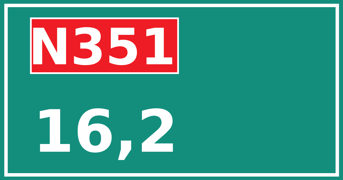 Hectometerbord N351 16,2