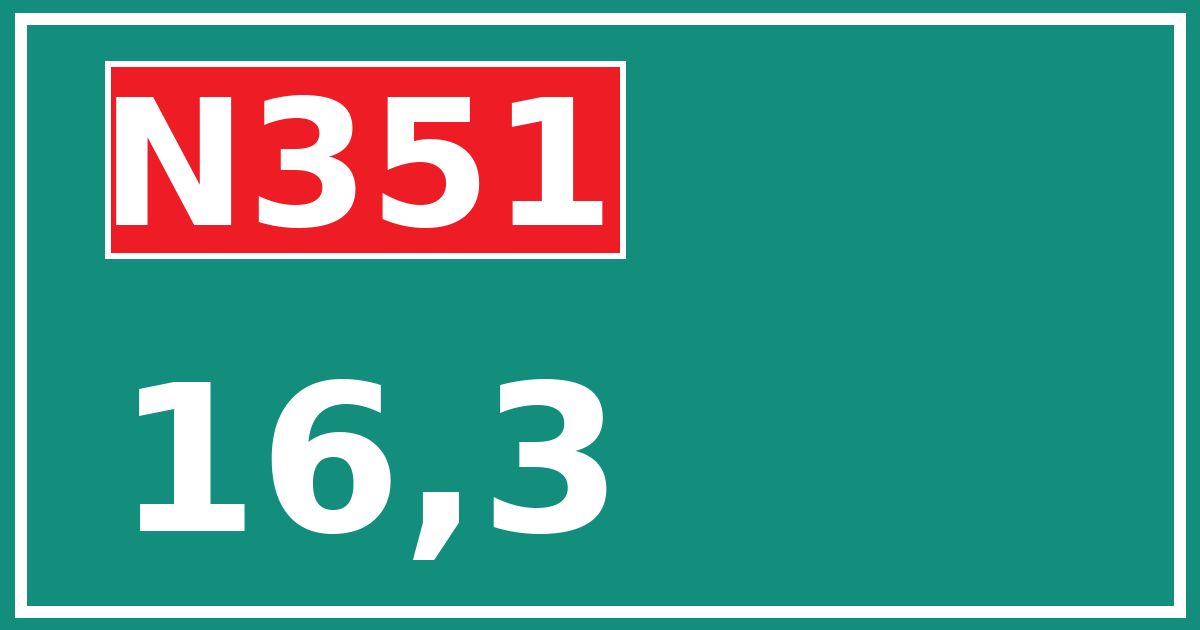 Hectometerbord N351 16,3