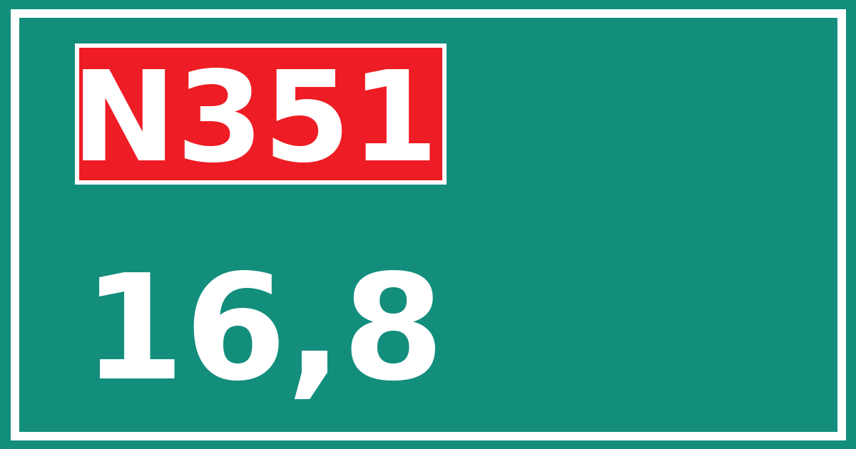 Hectometerbord N351 16,8