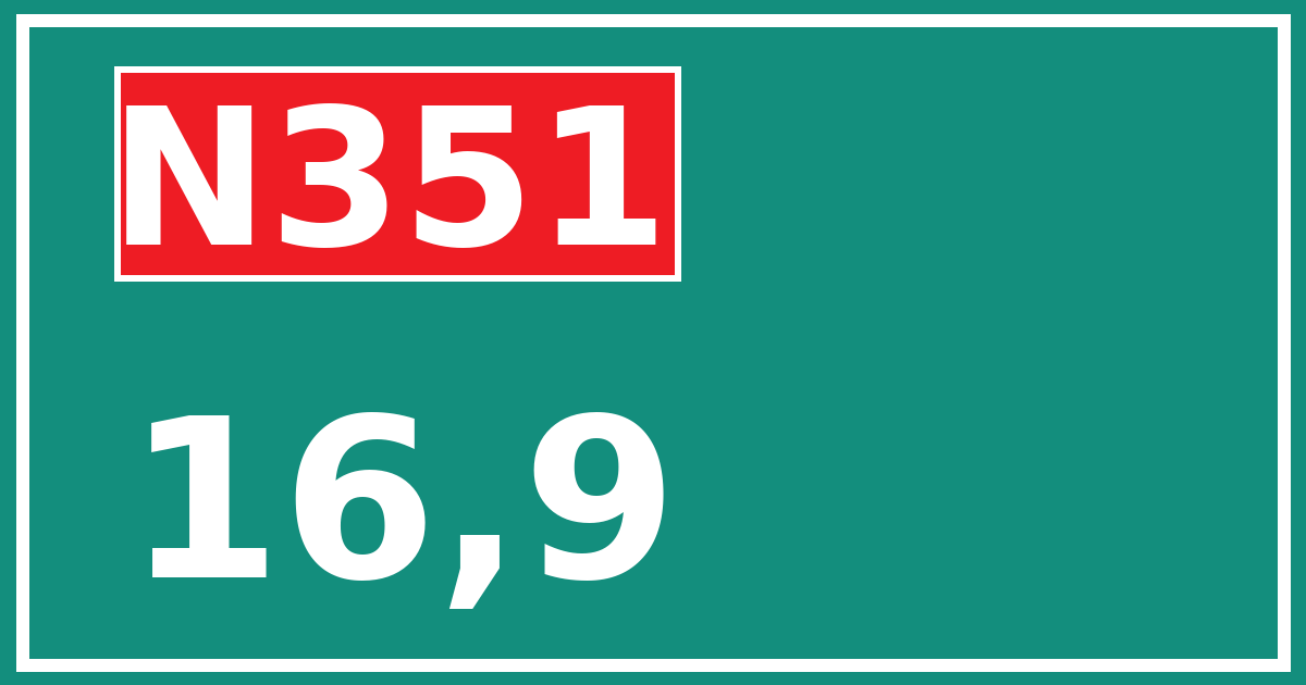 Hectometerbord N351 16,9
