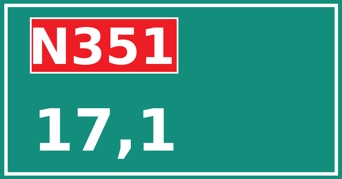 Hectometerbord N351 17,1
