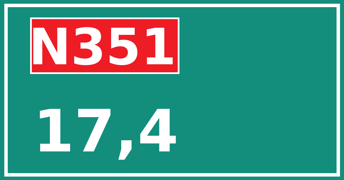 Hectometerbord N351 17,4