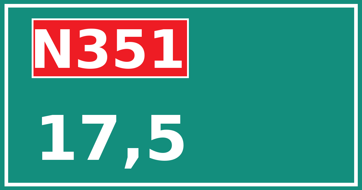 Hectometerbord N351 17,5