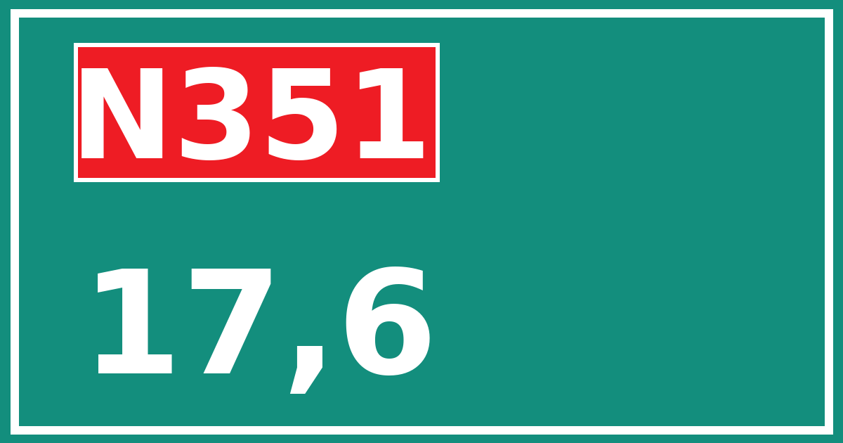 Hectometerbord N351 17,6