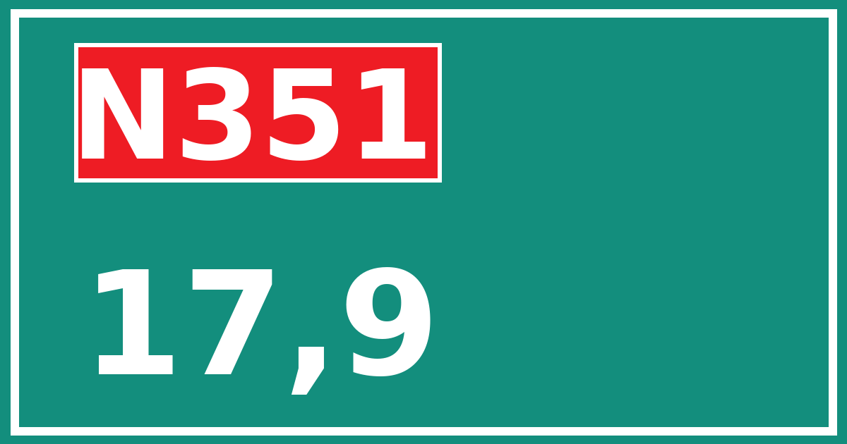 Hectometerbord N351 17,9
