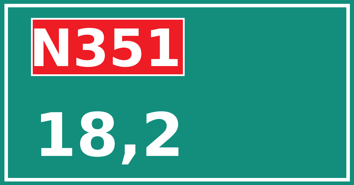 Hectometerbord N351 18,2