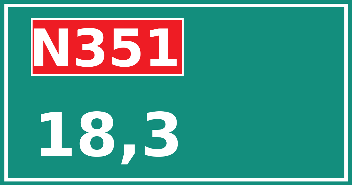 Hectometerbord N351 18,3