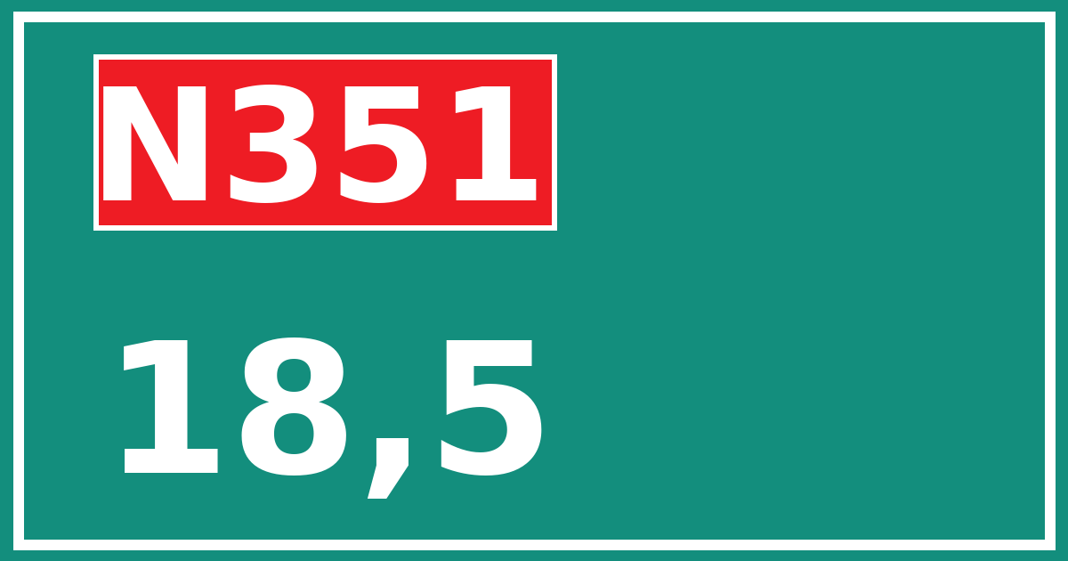Hectometerbord N351 18,5