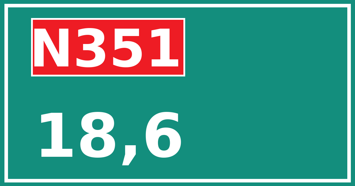 Hectometerbord N351 18,6