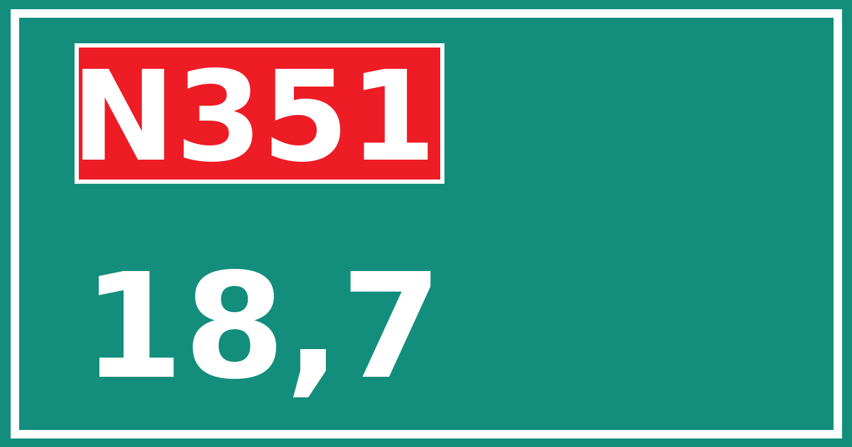 Hectometerbord N351 18,7