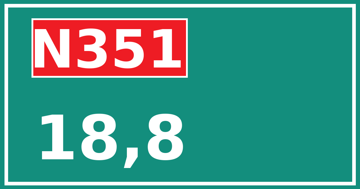 Hectometerbord N351 18,8