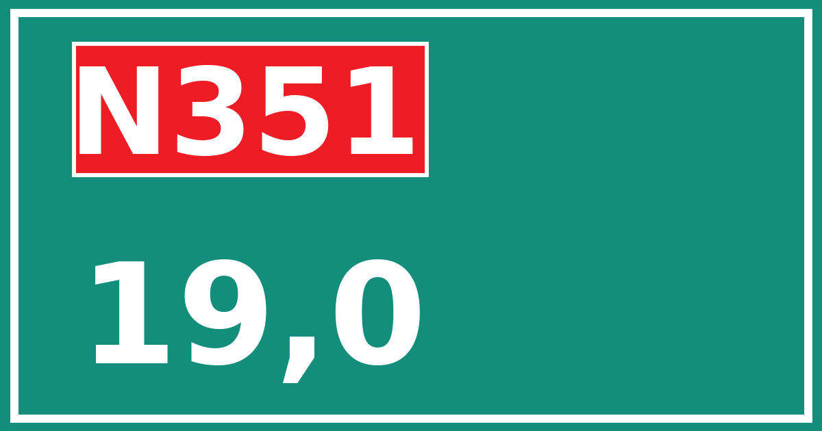 Hectometerbord N351 19,0