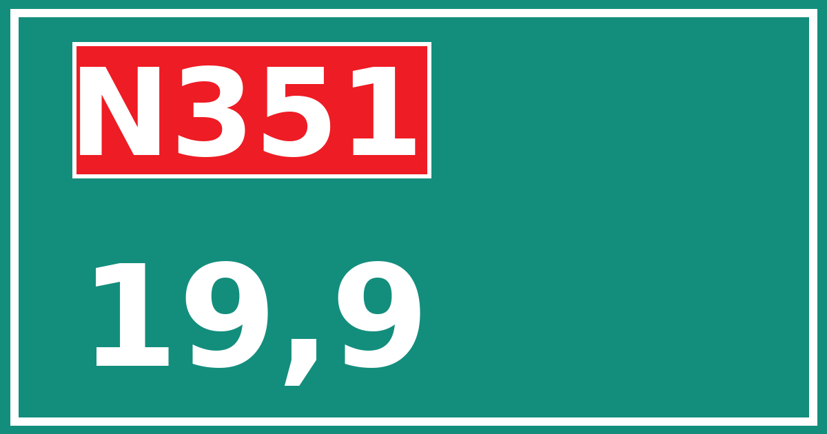 Hectometerbord N351 19,9