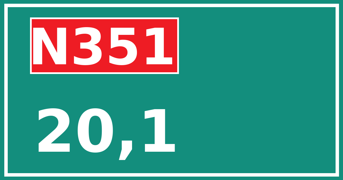 Hectometerbord N351 20,1