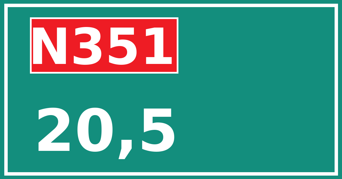 Hectometerbord N351 20,5