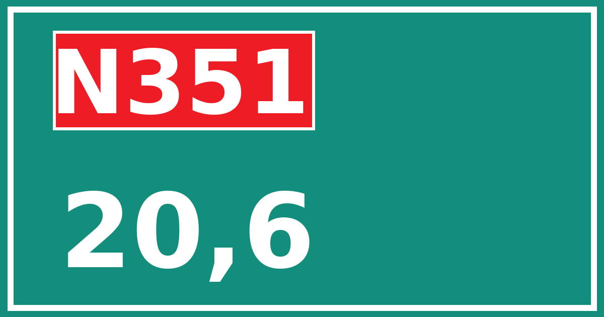 Hectometerbord N351 20,6