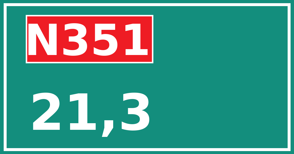 Hectometerbord N351 21,3