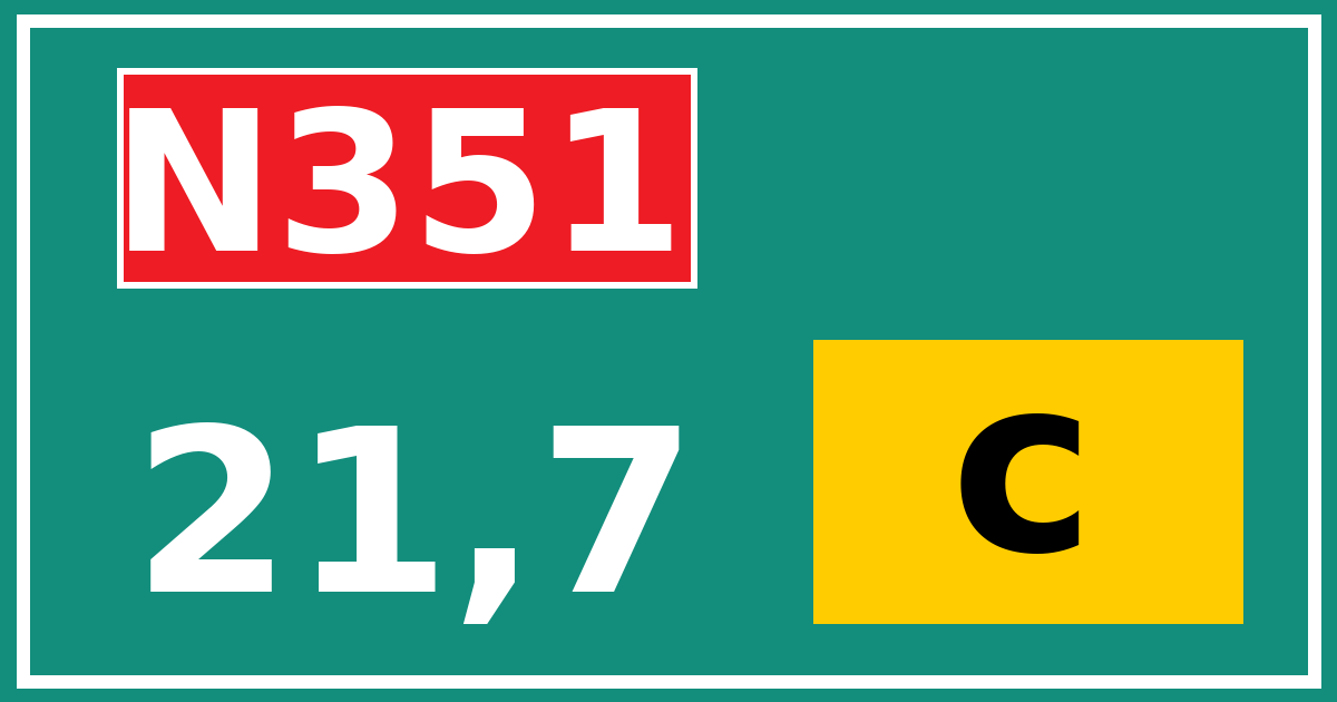 Hectometerbord N351 21,7 letter c
