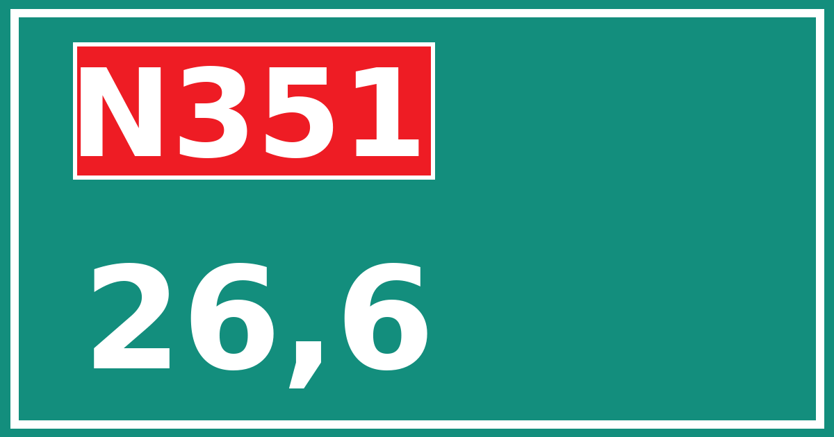 Hectometerbord N351 26,6