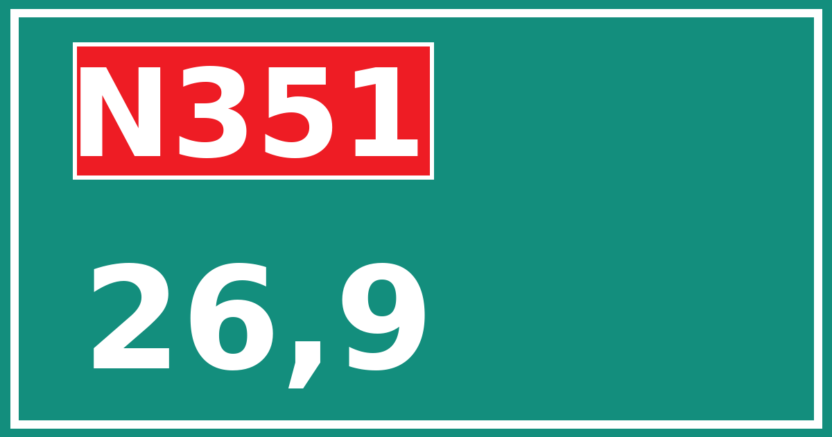 Hectometerbord N351 26,9