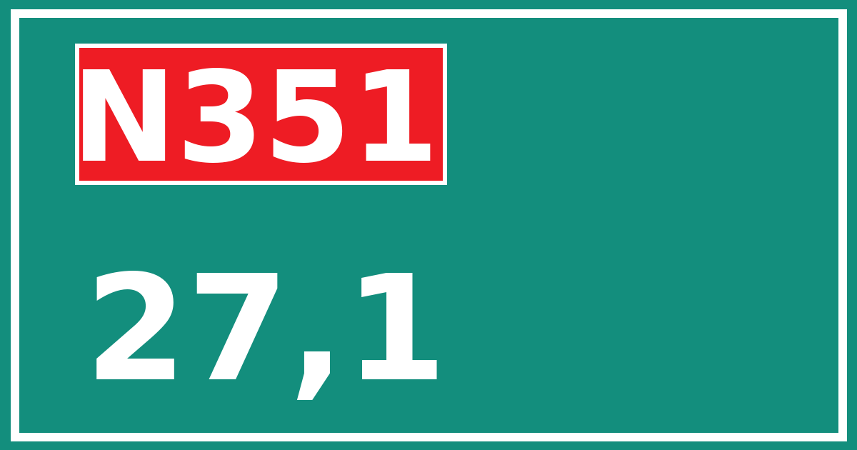 Hectometerbord N351 27,1