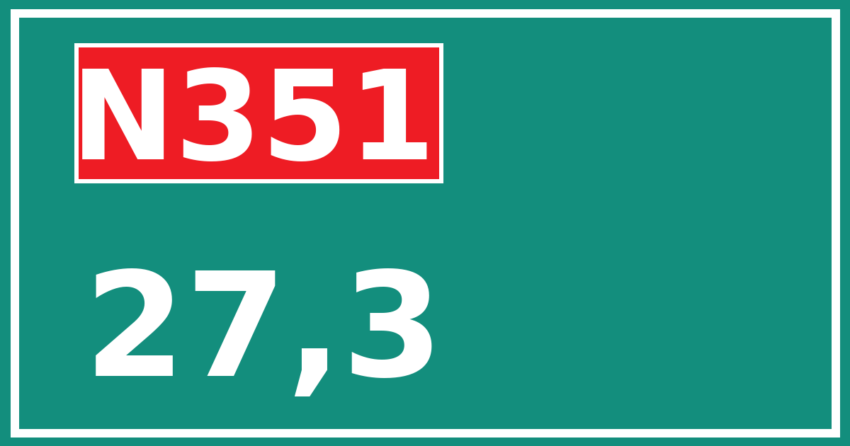 Hectometerbord N351 27,3