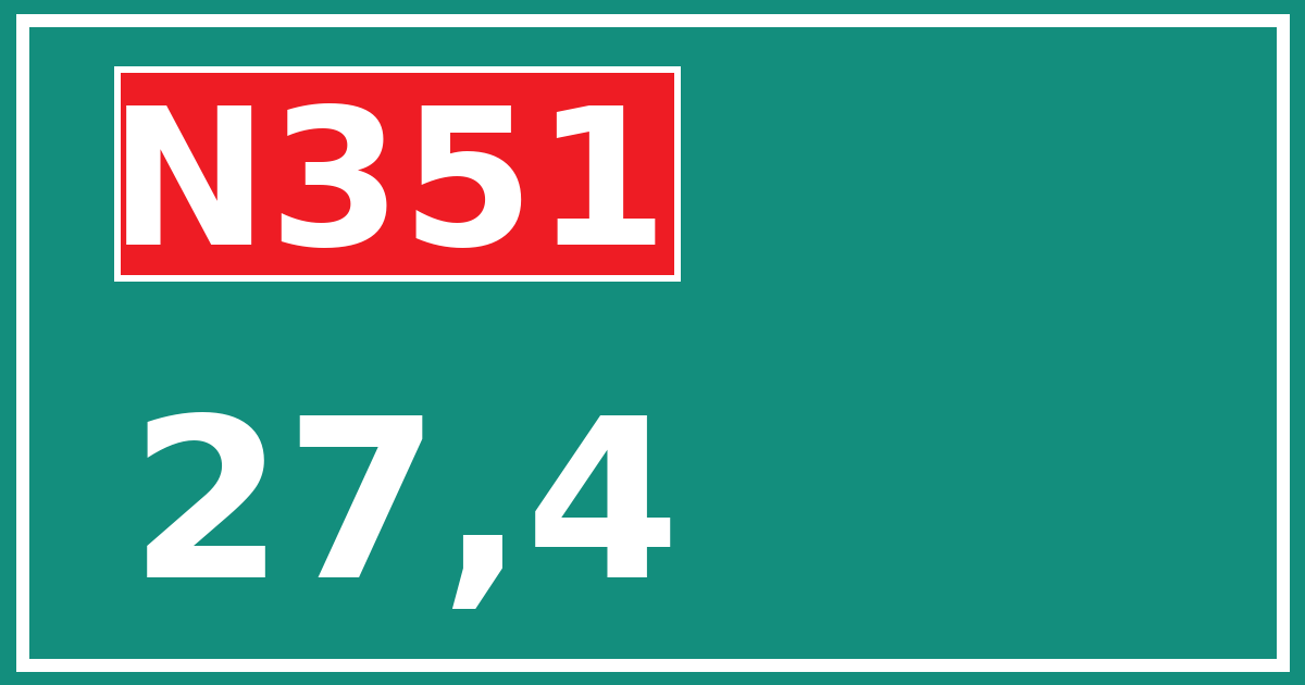 Hectometerbord N351 27,4