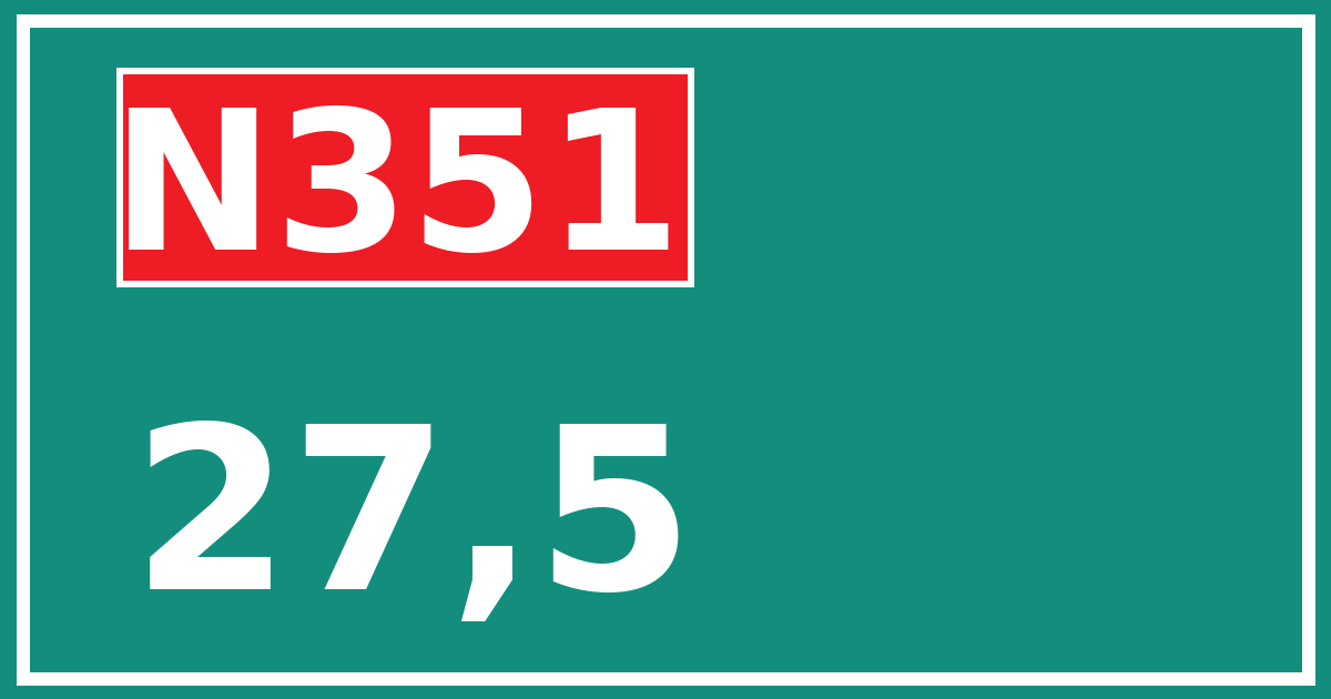 Hectometerbord N351 27,5