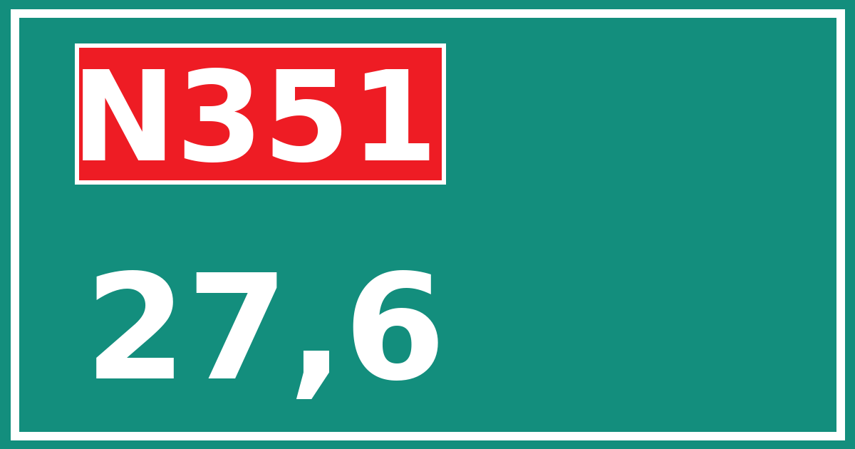Hectometerbord N351 27,6