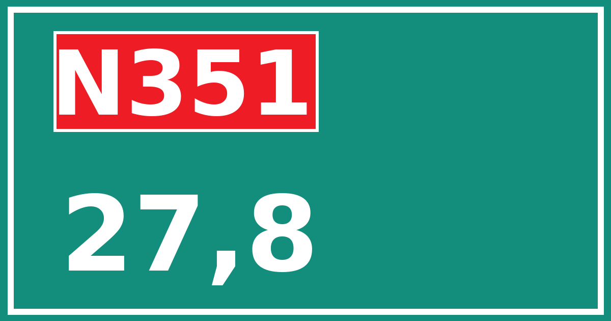 Hectometerbord N351 27,8