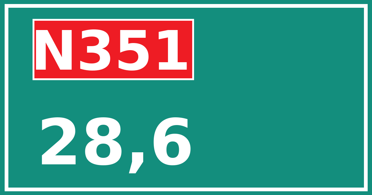 Hectometerbord N351 28,6