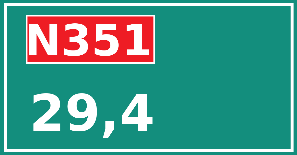 Hectometerbord N351 29,4