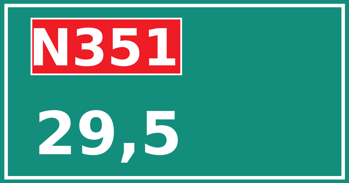 Hectometerbord N351 29,5
