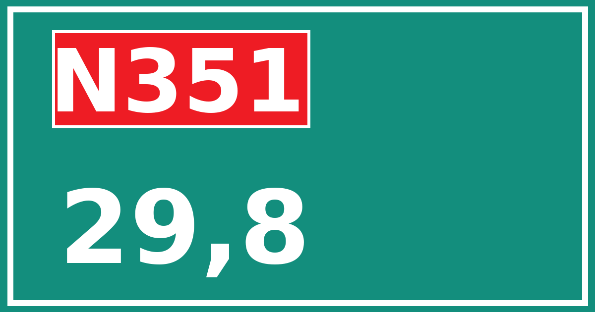 Hectometerbord N351 29,8