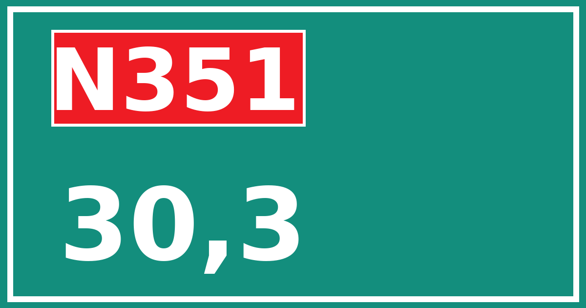 Hectometerbord N351 30,3
