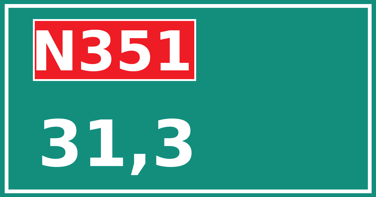 Hectometerbord N351 31,3