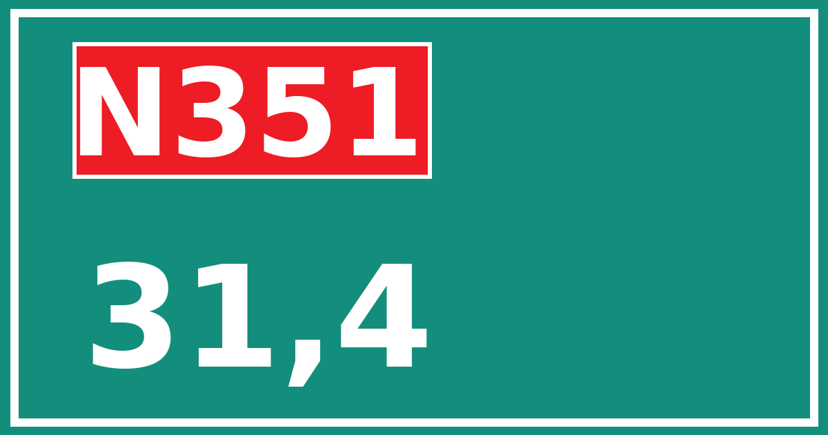Hectometerbord N351 31,4