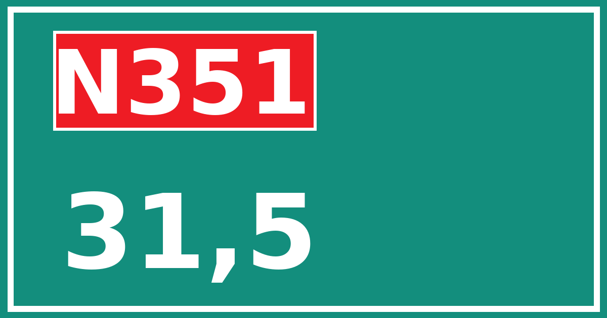 Hectometerbord N351 31,5