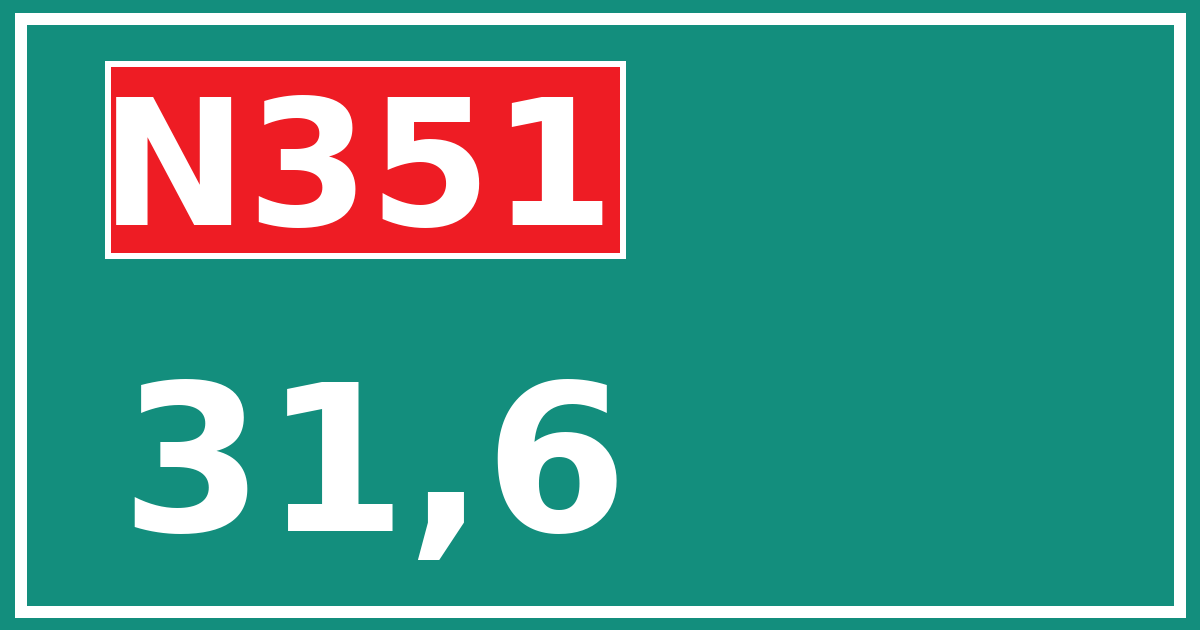 Hectometerbord N351 31,6