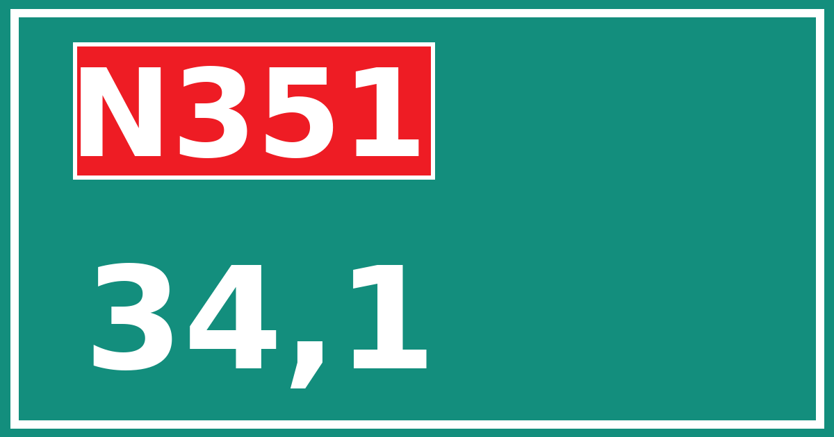 Hectometerbord N351 34,1