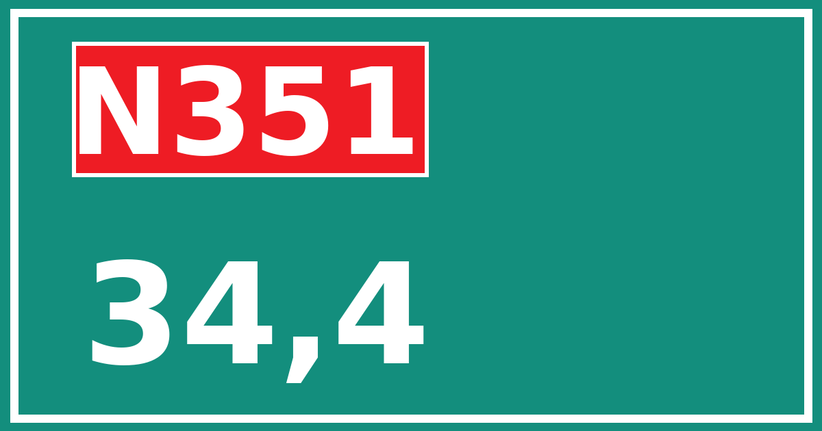 Hectometerbord N351 34,4
