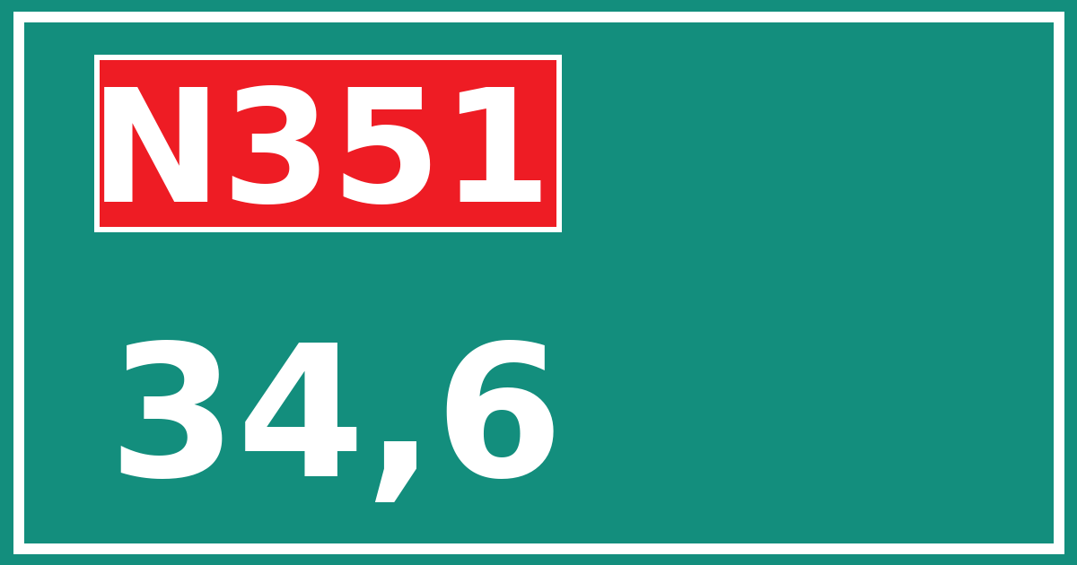 Hectometerbord N351 34,6