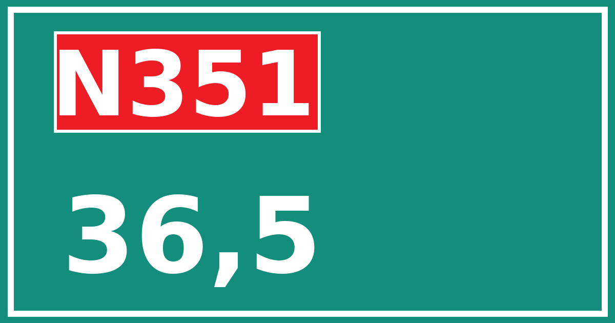 Hectometerbord N351 36,5